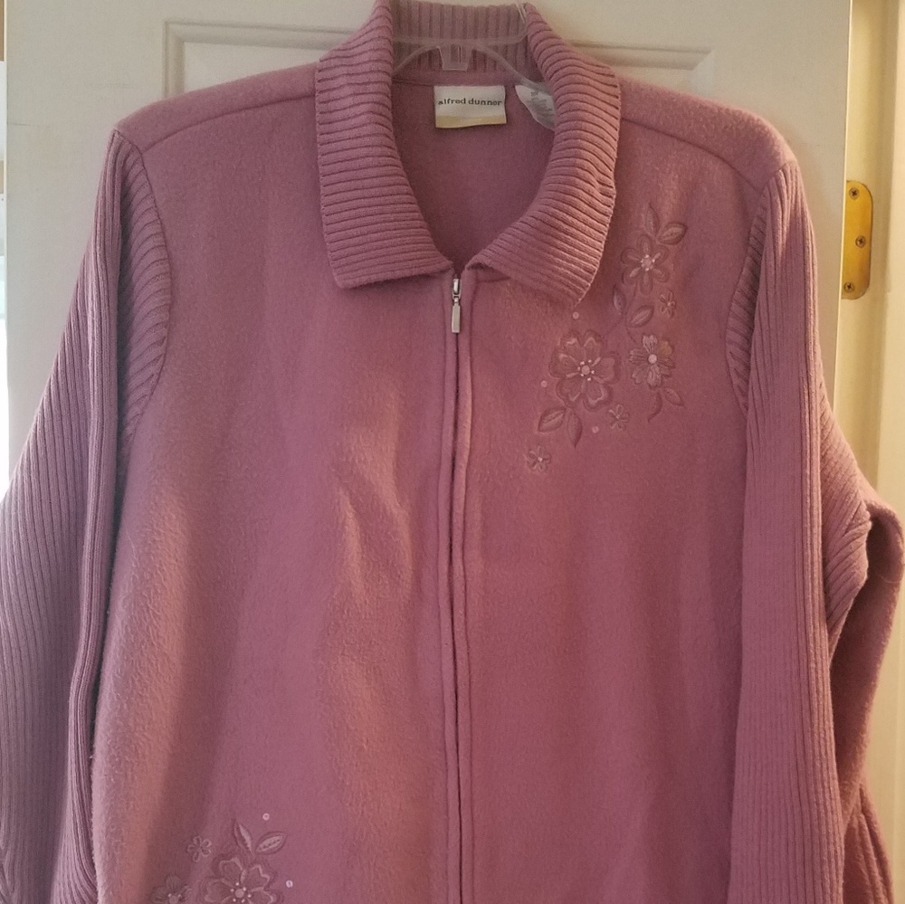 Pink plush fleece jacket